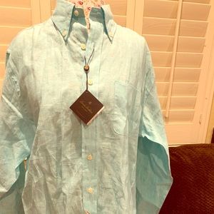 NWT men’s Brooks Brothers linen dress shirt.